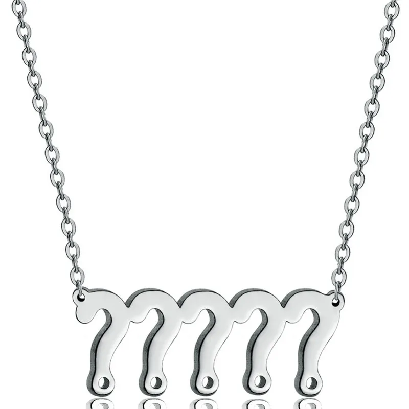 Question Mark Symbol Pendant Necklace Stainless Steel Link Chain Trendy Women Girls Everyday Clothing Match Party Gift | Украшения и