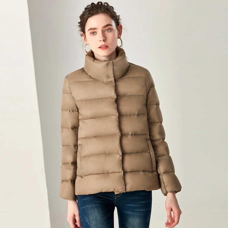 New Winter Weightless Parkas Bread Collar Jacket Women Ultra Light Down Stand Coat Jackets | Женская одежда