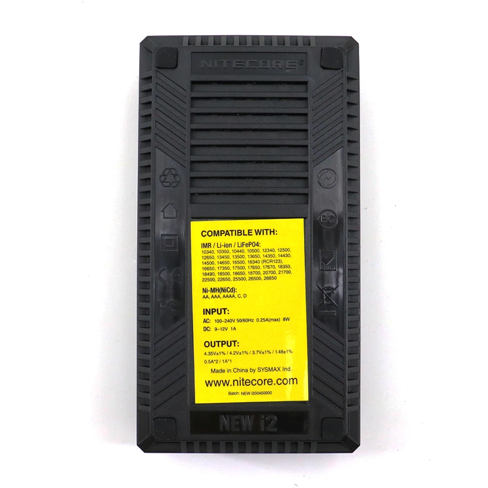 Бренд Nitecore Новый i2 Intelli зарядное устройство для 16340 CR123A 10440 AA 14500 18650 26650 22650 17670 |