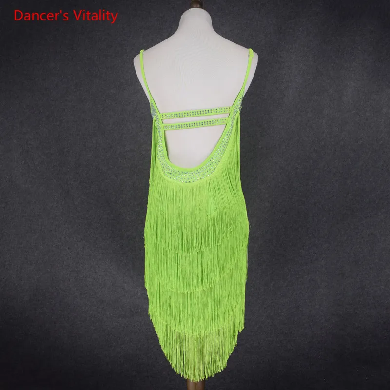 Sexy tassel dress latin dance clothes for women latin dance tassel sleeveless dress girls latin dance dress Cha-cha dance dress