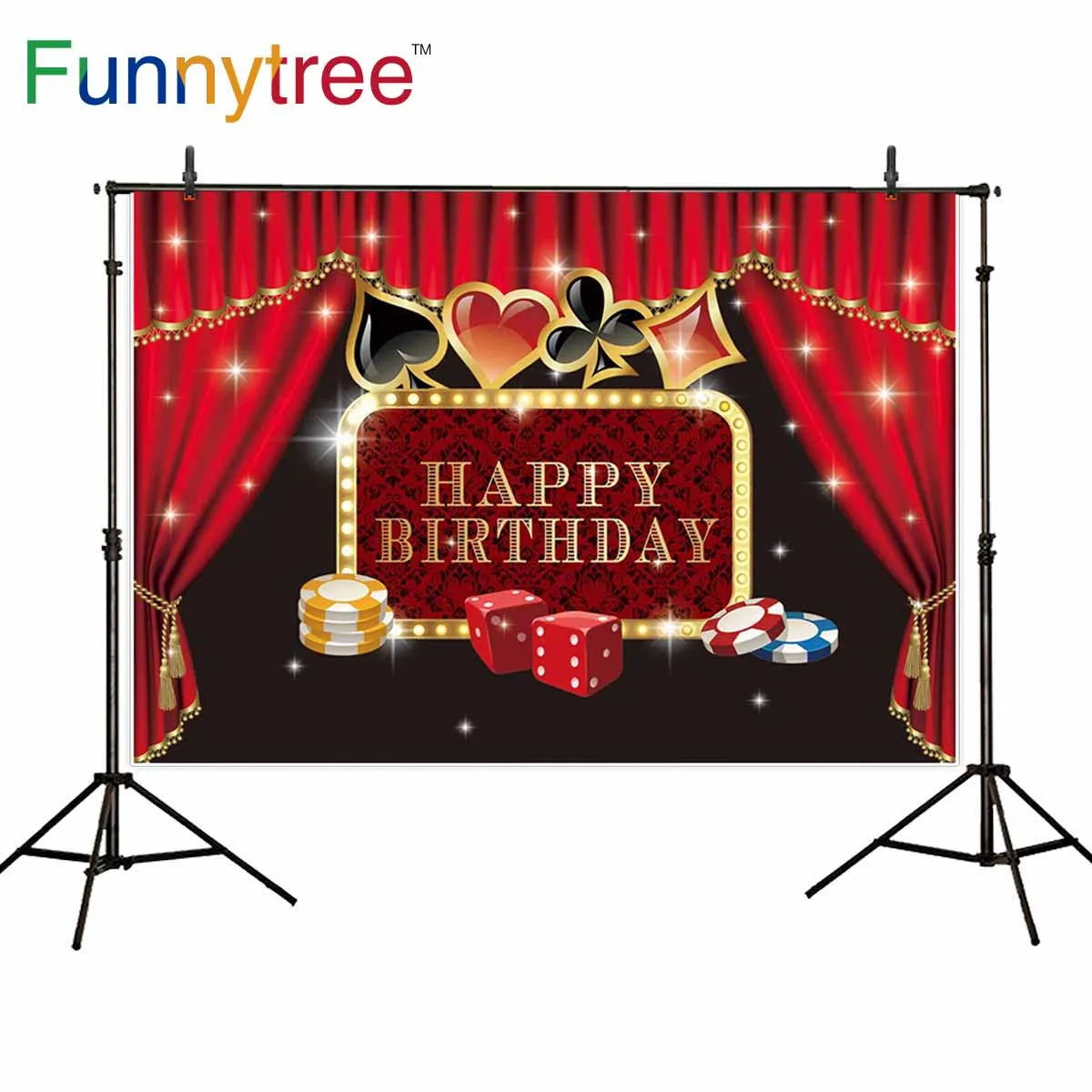 Фон для фотосъемки Funnytree фотозона фон казино вечевечерние покера дня рождения