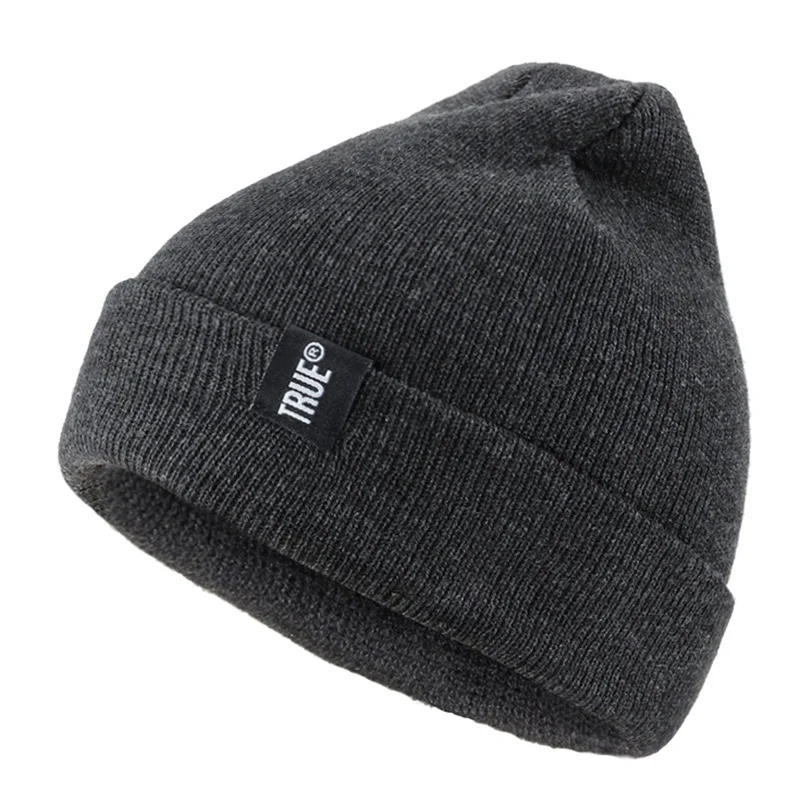 

Winter Knitted Skullies Beanies Winter Letter True Hat Soft Hip Hop Hat For Men Women Casual Beanies Bonnet Unisex Solid Cap