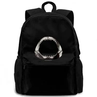 jaws jaws literally white adult hip hop women men backpack laptop travel school adult student
