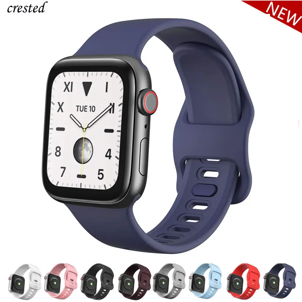 Силиконовый ремешок для Apple watch band 44 мм 40 мм Apple watch 5 4 3 2 1 iWatch band 38 мм 42 мм спортивный жидкий ремешок для часов браслет ремень