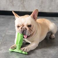 pet dog toothbrush rubber chew toy doggy brush stick soft massage cleaning dot toothpaste for small dogs pets toothbrushes