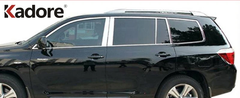 Подходит для Toyota Highlander 2008 2009 2010 2011 из нержавеющей стали|window trim|car window trimstainless steel