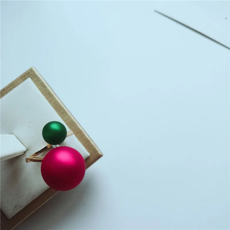 Корейский Новый Рождественский подарок красный зеленый жемчуг кольцо для Бала