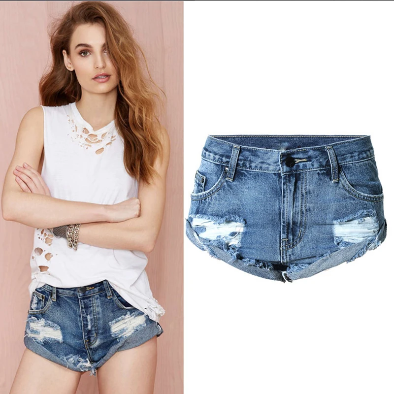 2020 сексуальные Брендовые женские джинсовые шорты со средней талией тонкие