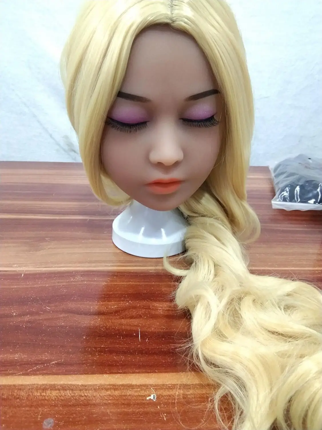 Блонд локоны закрытые глаза новые настоящие кукольные головы реалистичные секс