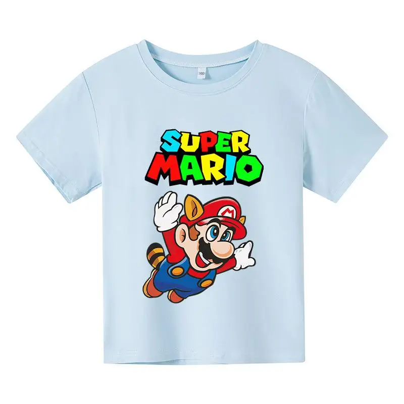 

Boys Girls Mario Bros Game Cartoon apparel Fashion T shirt Children Short Sleeve Summer Tops Kids T-shirt Baby tops
