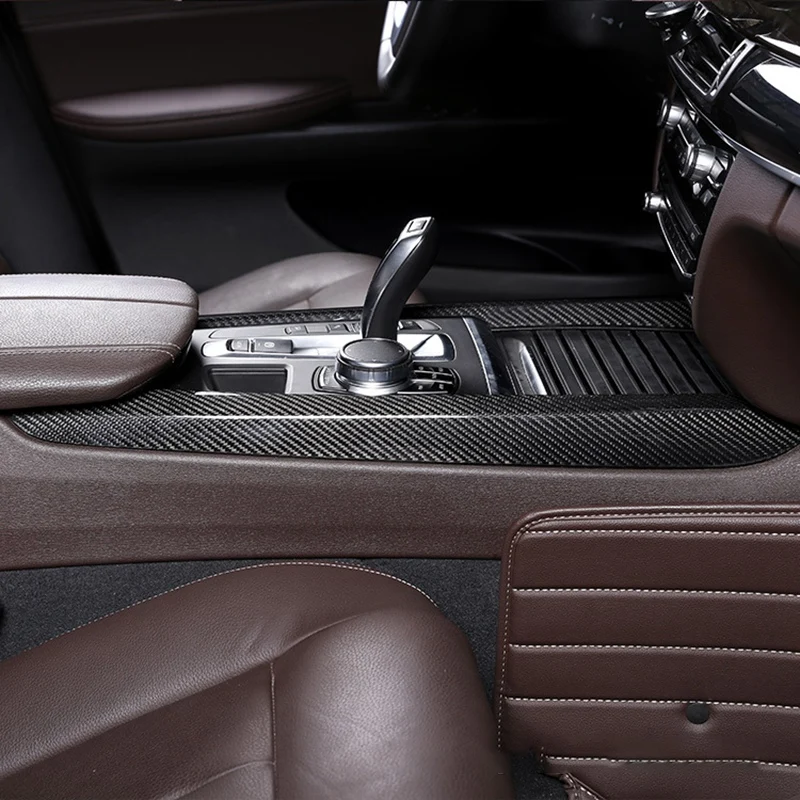 

2PCS Carbon Fiber Side Gear Shift Strips Trim For-BMW X5 F15 X6 F16 2014-2018 Decoration Sticker