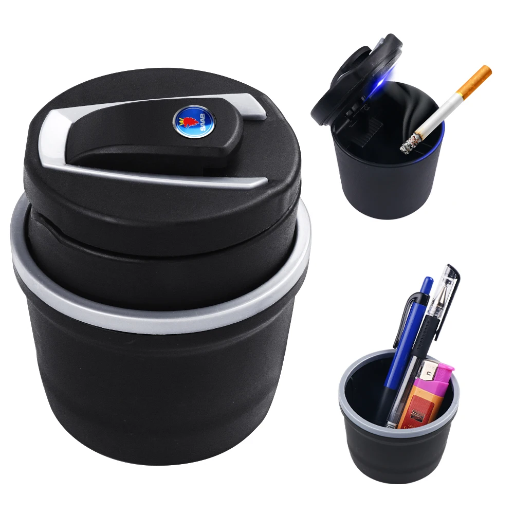 

1PC Car Truck Portable LED Cigarette Smoke Ashtray Light Emblem For SAAB 9-3 93 9-5 9 3 9000 9 5 Auto accessories