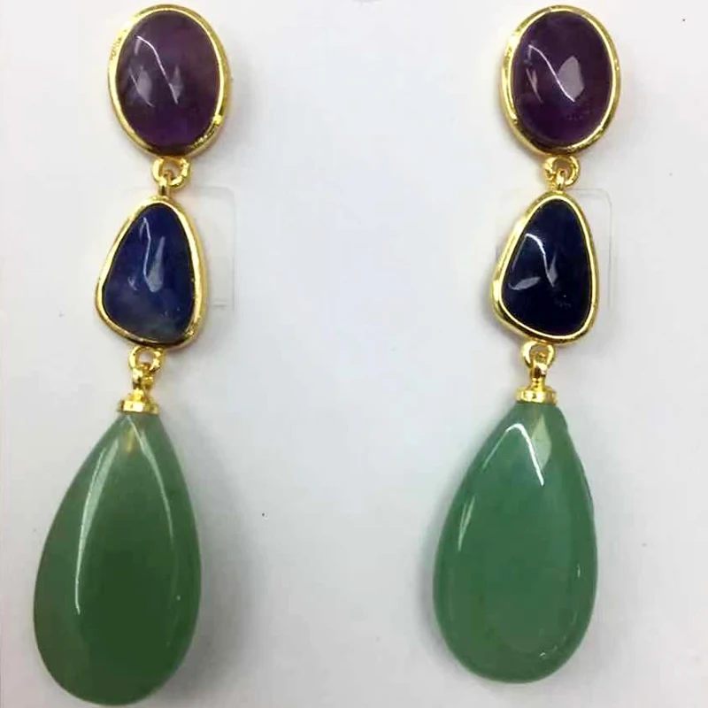 

AKAC Natural green aventurine earrings send randomly