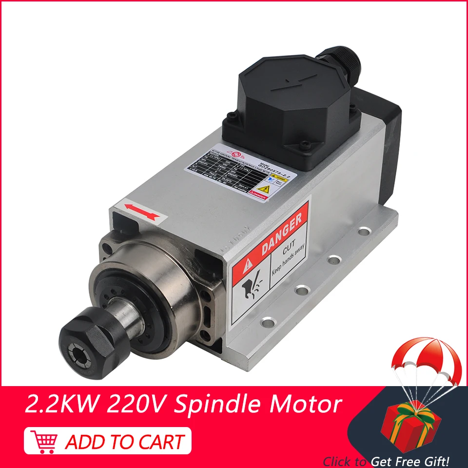 2.2KW CNC шпиндель 220В 400 Гц с воздушным охлаждением мотор шпинделя Гравировальный