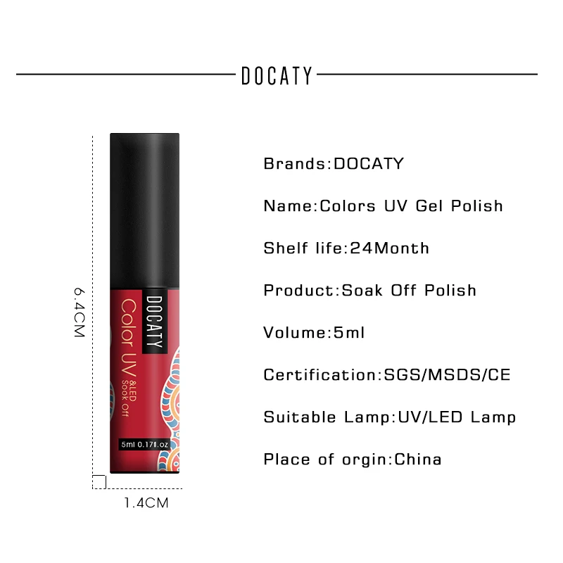 Docaty Lucky Гель лак для ногтей замачивающийся полуперманентный телесного цвета 5 мл