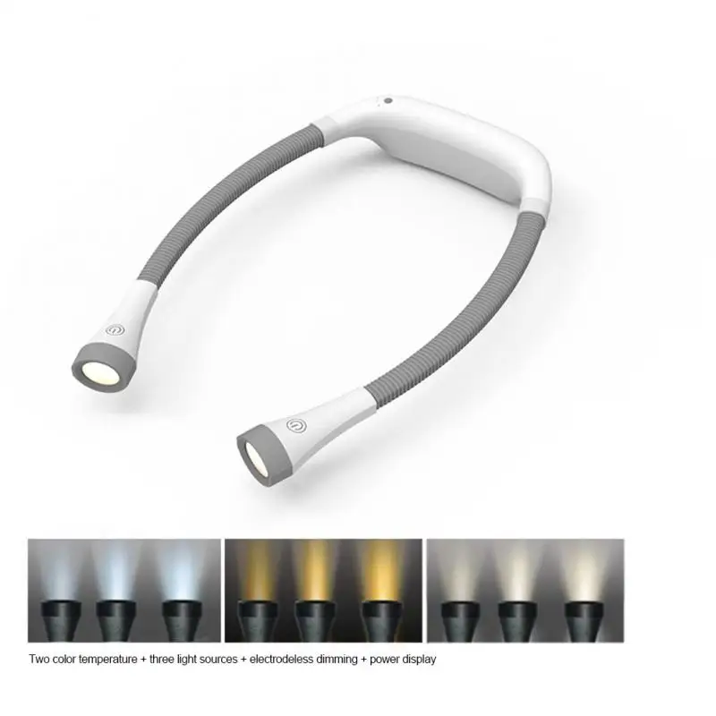 

USB Reading Lamp High Quality Neck Book Light Rechargeable HandsFree Durable LED for Knitting Camping Repairing Lighting