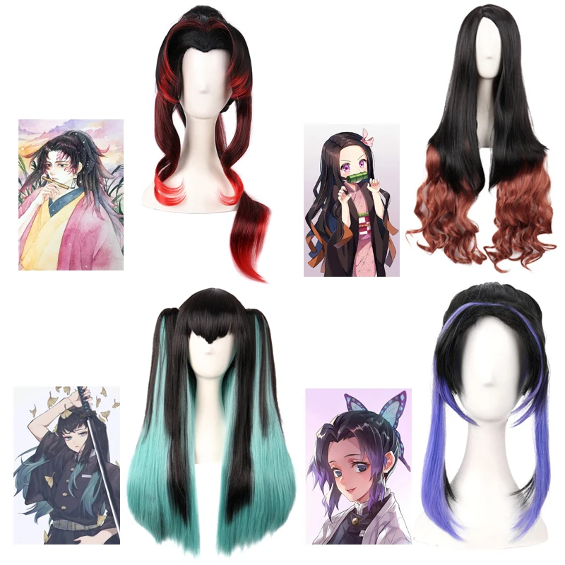 Mapofbeauty Косплей Аниме демон Slayer: Kimetsu no Yaiba женские и мужские парики Kamado Nezuko Tokitou