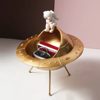 weilead resin astronaut flying saucer storage figurines noric modern creative statue for aesthetic home decoration accessories