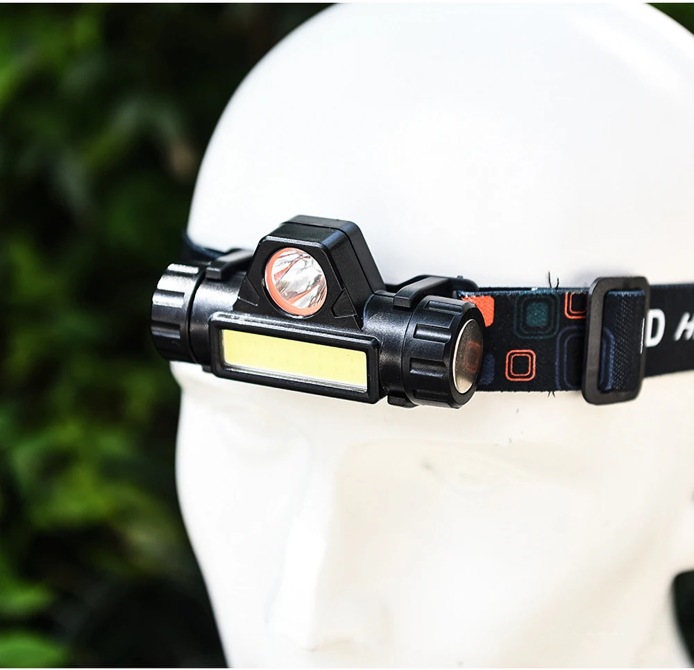 

led headlight Usb rechargeable small waterproof astigmatism cob headlight outdoor night fishing light multifunctional headlight