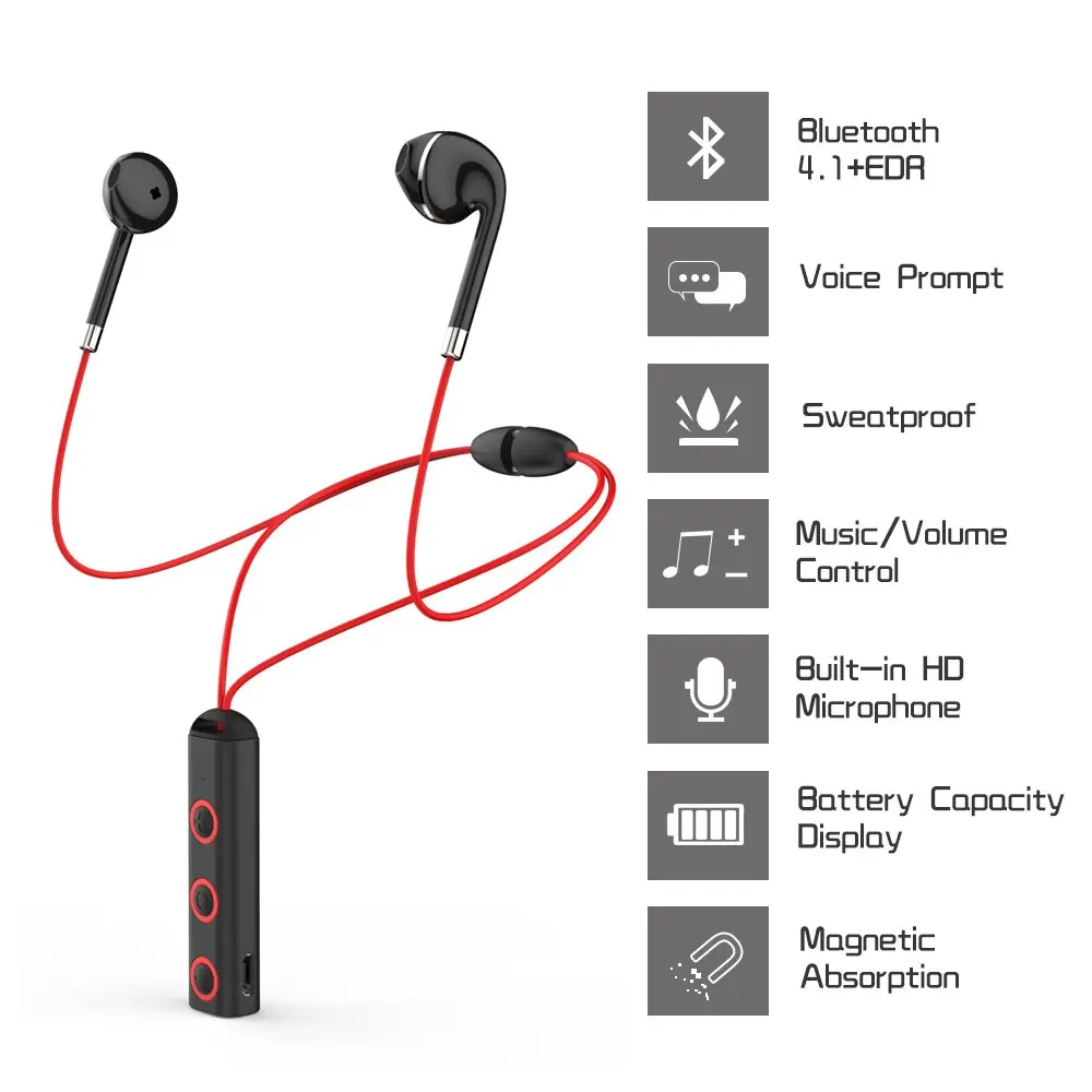 Bluetooth наушники беспроводные магнитные Шейная повязка с микрофоном Стерео Auriculares