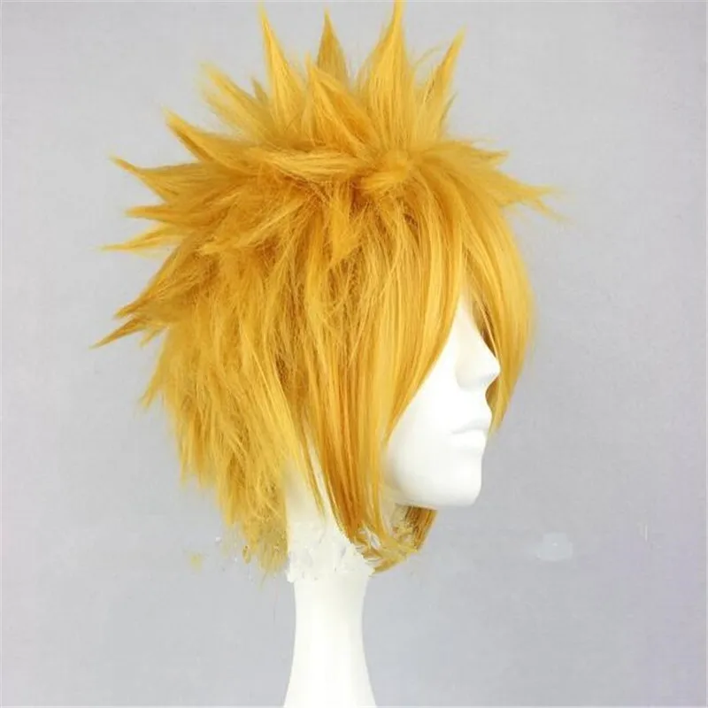 Парик удзумаки из аниме Наруто короткие пушистые ворсистые Многослойные волосы