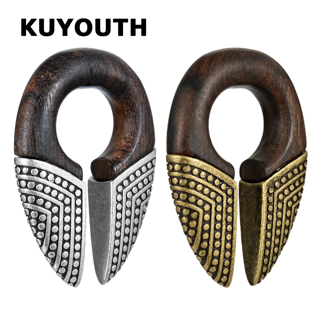 KUYOUTH новейший дизайн деревянные Нержавеющая сталь Античное золото бронзовые