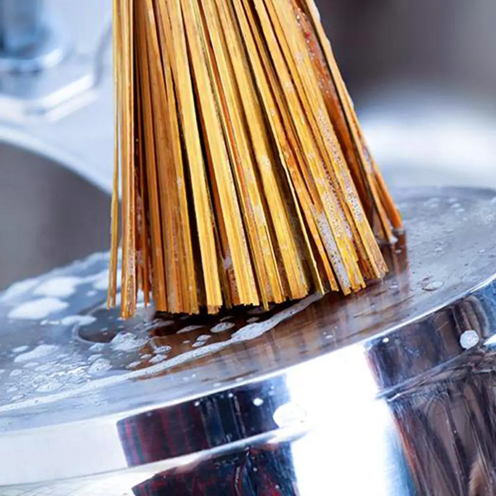 Бамбуковые щетки 1 шт. длинная щетка с деревянной ручкой для мытья кастрюли