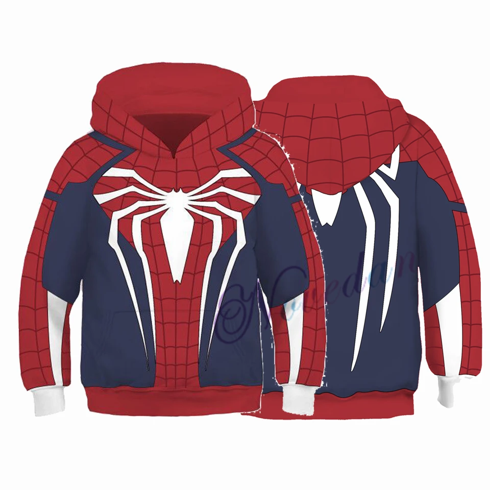 Halloween Christmas Cosplay 3D Man Costume Superhero Hoodie Boys Sweatshirt Girls Kids | Costumes