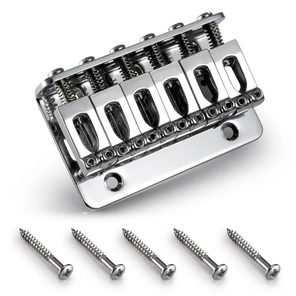 

6 Saddle Hardtail Bridge Top Load 65mm Electric Guitar Bridge with 5Pcs Screws Heavy Guitar Accessories