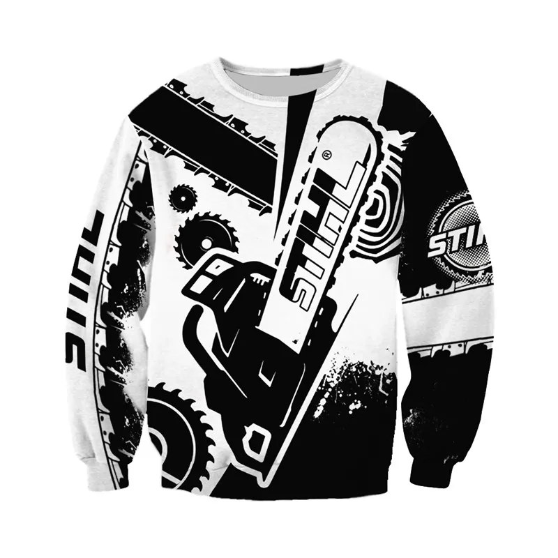 

New black and white 3D printed chainsaw clothing autumn winter fashion casual Unisex Hoodie Sweatshirt zipper jacket