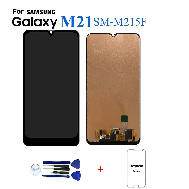 

OLED для Samsung Galaxy M21 M215 дисплей ЖК-экран Замена для Samsung M21 SM-215F дигитайзер сборки сенсорной панели модуля