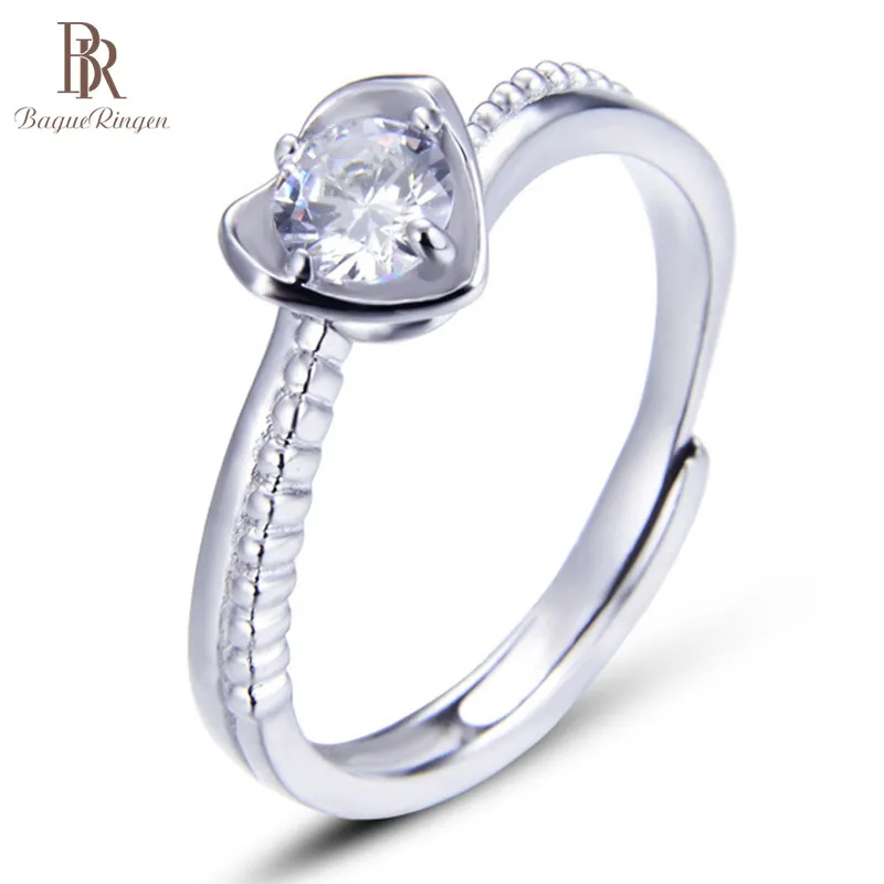 Bague Ringen S925 Серебряное кольцо для женщин сердце Корона дамы хвост кольцо Свадебные аксессуары подарок для подруги жены
