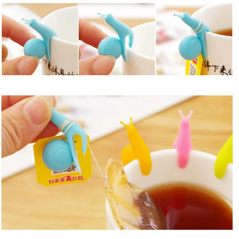 10 шт. Рождественская Милая силиконовая сумка в форме улитки держатель чашка