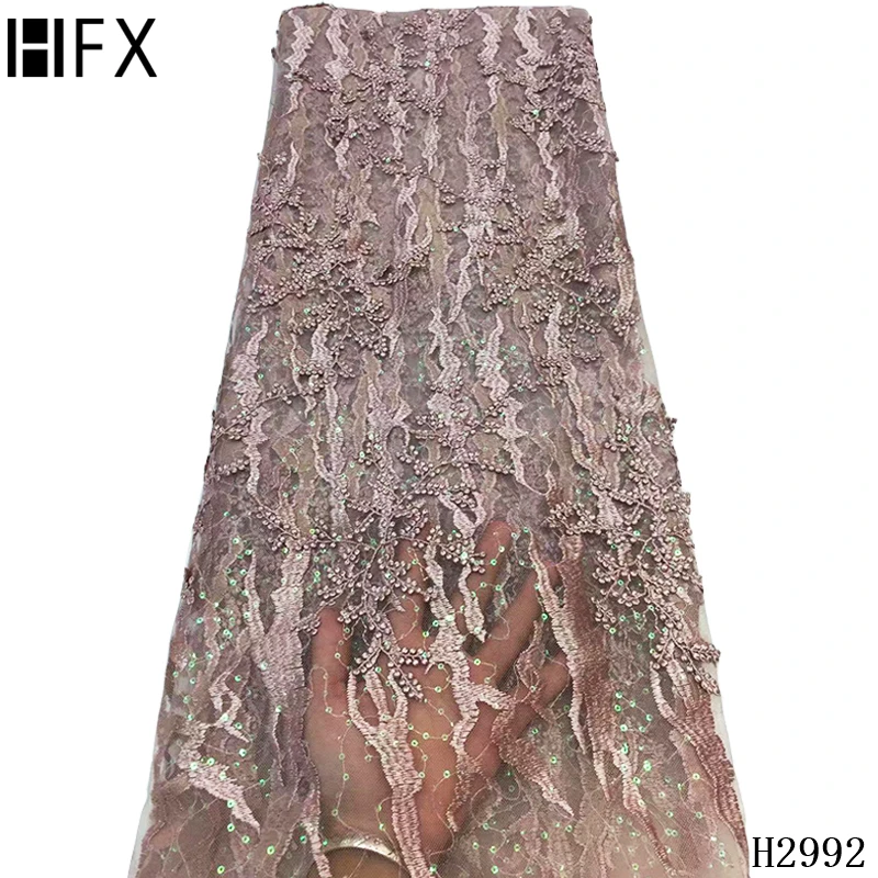 HFX новейший дизайн французская чистая кружевная ткань высокого качества Серый