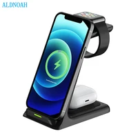 15w qi wireless charging stand for iphone 12 pro mini xs xr x 8 wireless chargers 3 in 1 for apple watch 6 5 charger airpods pro