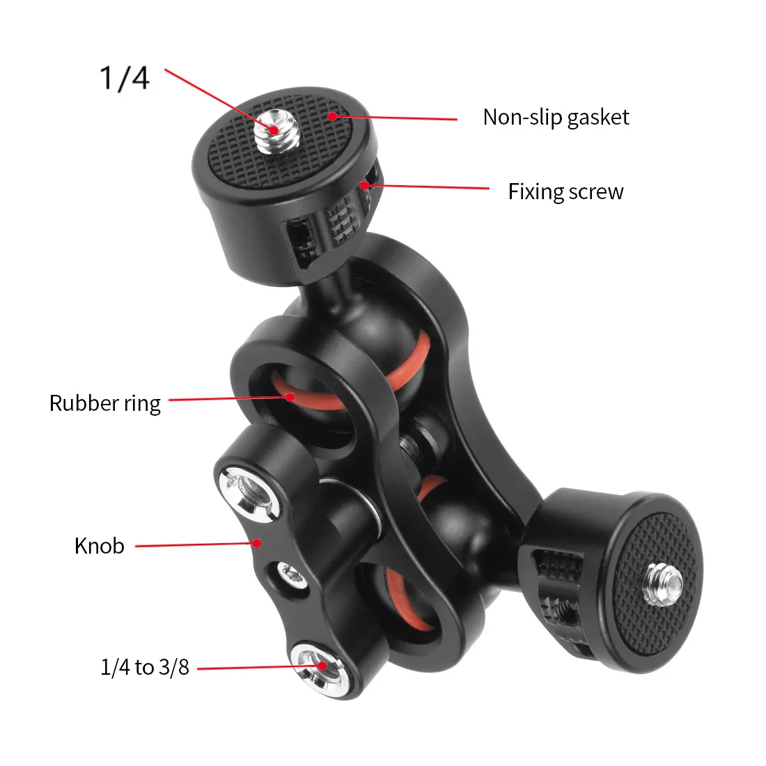 Многофункциональный адаптер BGNing с двойной шаровой головкой Magic Arm Mount винтом 1/4