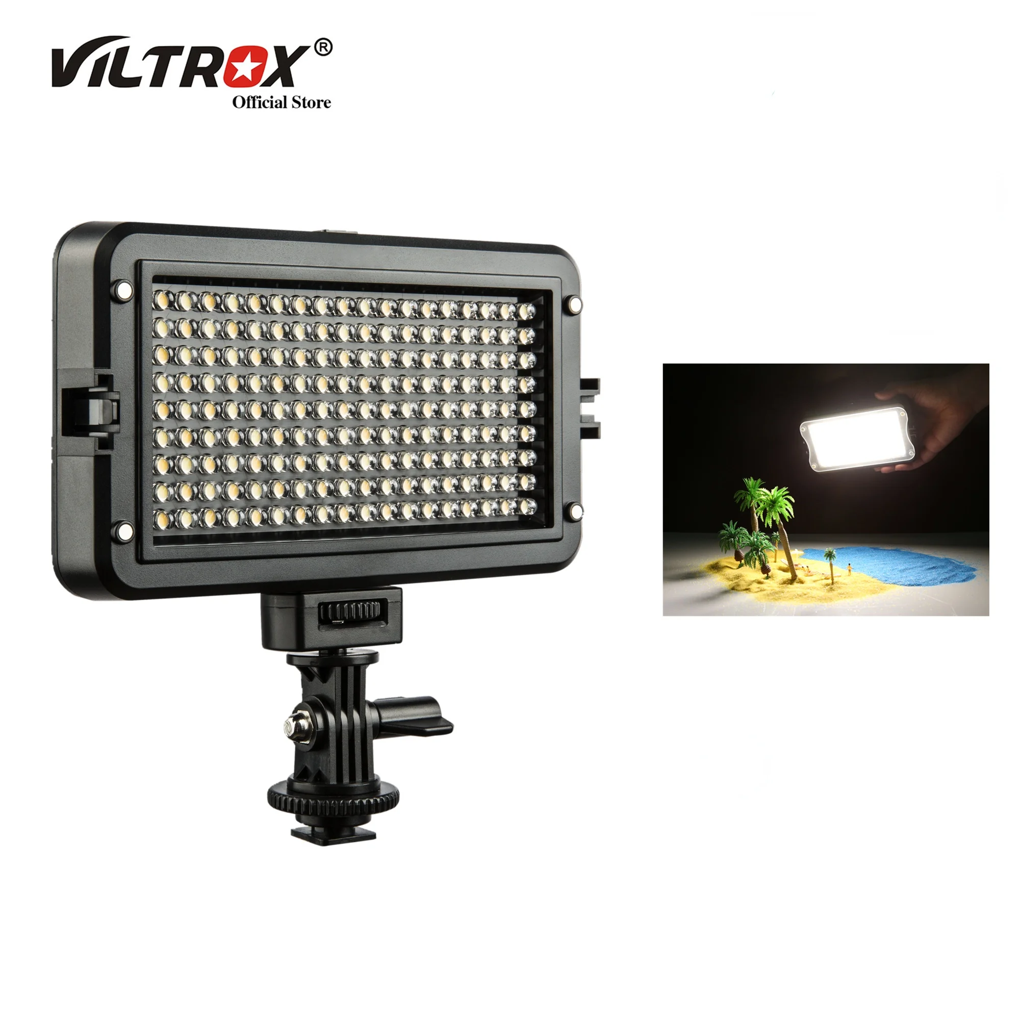 

Viltrox VL-162T Camera LED Video Studio Light LCD Panel Bi-Color Dimmable With Soft Light Board for Live Makeup DSLR