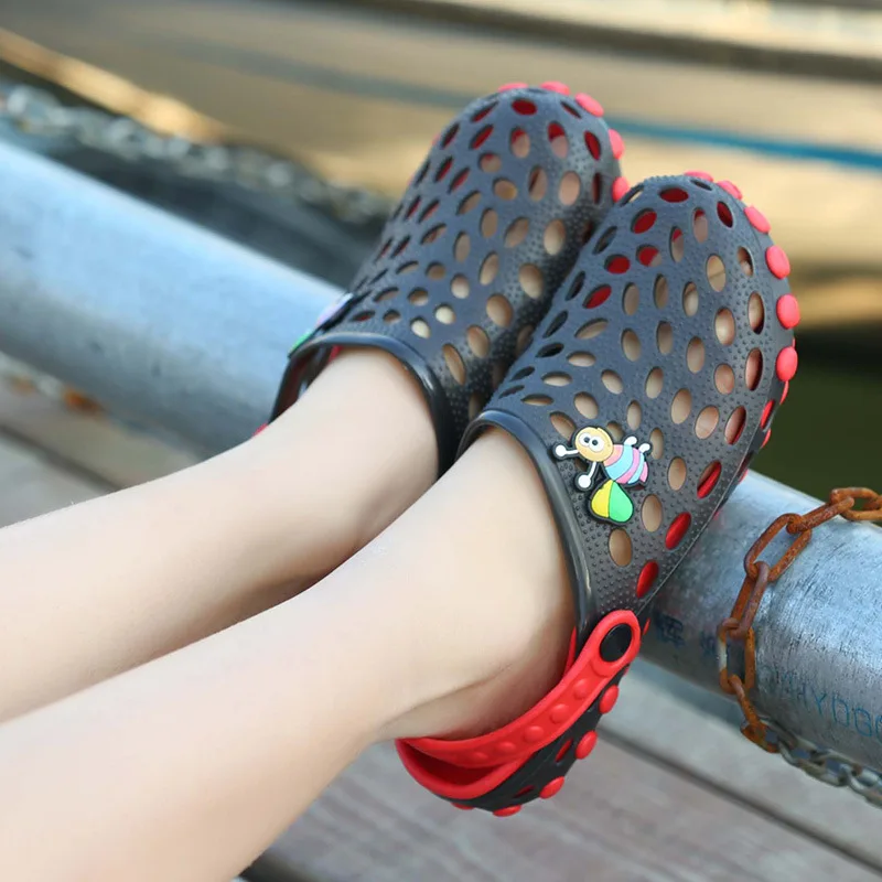 

Kids Sandals for Girl Canvas Little Boy Crocos Toddler Flat Heel Cartoon Cosplay for Children Anti-skid Breathable Outdoor Shoes