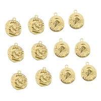 10pcslot charms golden irregular portrait coins pendant charm for earring necklace diy accessory jewelry making handmade crafts