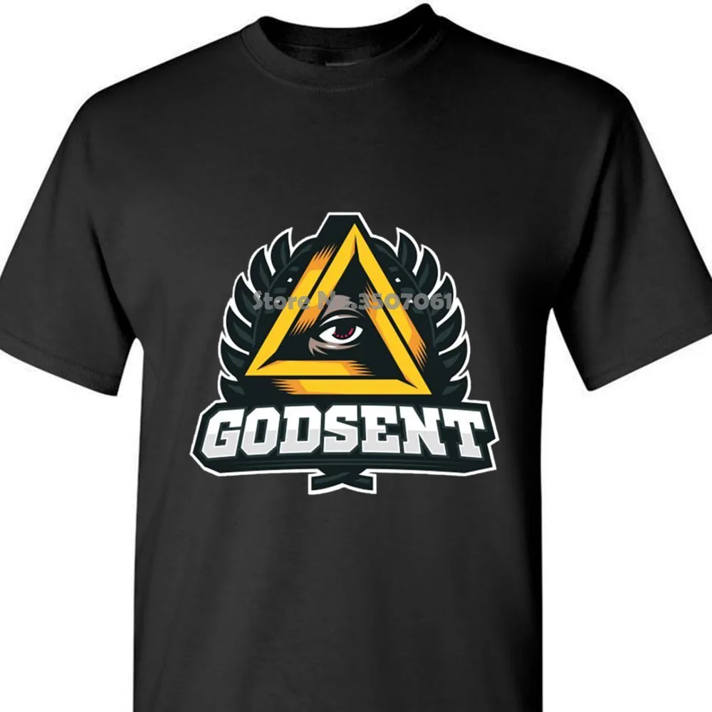 Забавная футболка Мужская с надписью Godsent Esports Team черная популярная модная