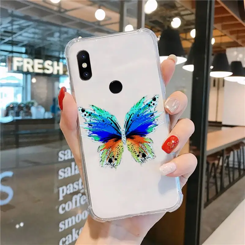

Colorful butterflies Phone Case Transparent For Xiaomi CC 9 11 MAX3 Mix3 MIX2 6X 8 5x 10S 11 10 X SE lite Pro Soft Clear coque