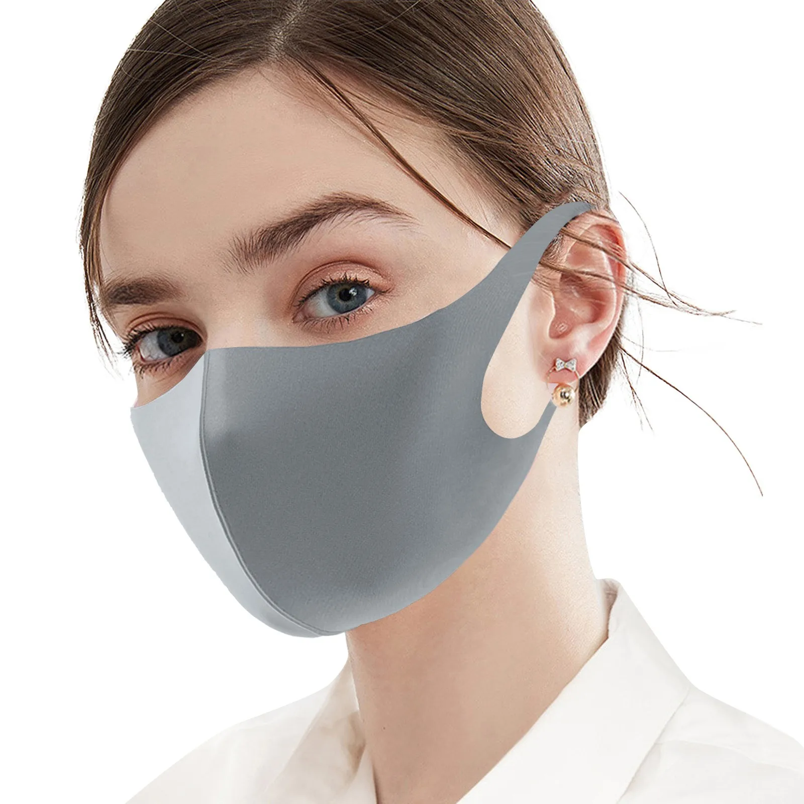 Маска для взрослых и мужчин зимняя из ледяного шелка черная маска защиты от