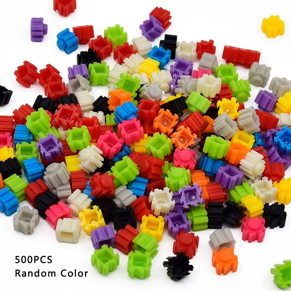 

8mm 500pcs Small Particle Building Blocks Assembling Blocks Set Toys Children's Educational Essentials Random Color