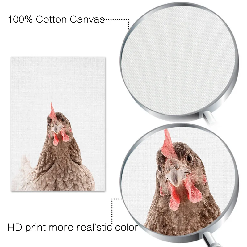 Kawaii милые животные на ферме панда курица утка плакаты принты настенная Картина