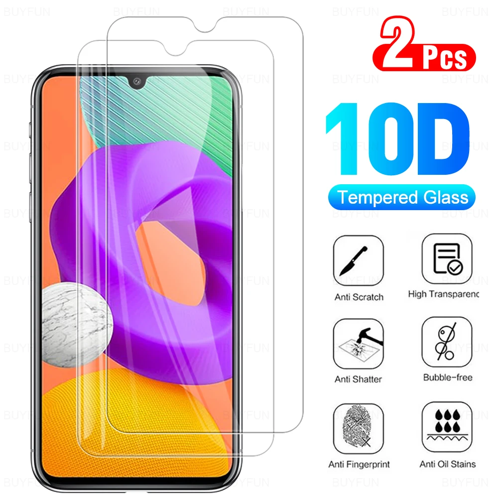 

Защитное стекло с полным покрытием для Samsung Galaxy M22 M21 2021 M21s M20, 2 шт., защитная пленка для экрана 6,4 дюйма 10D, закаленная пленка SM M225F V DS
