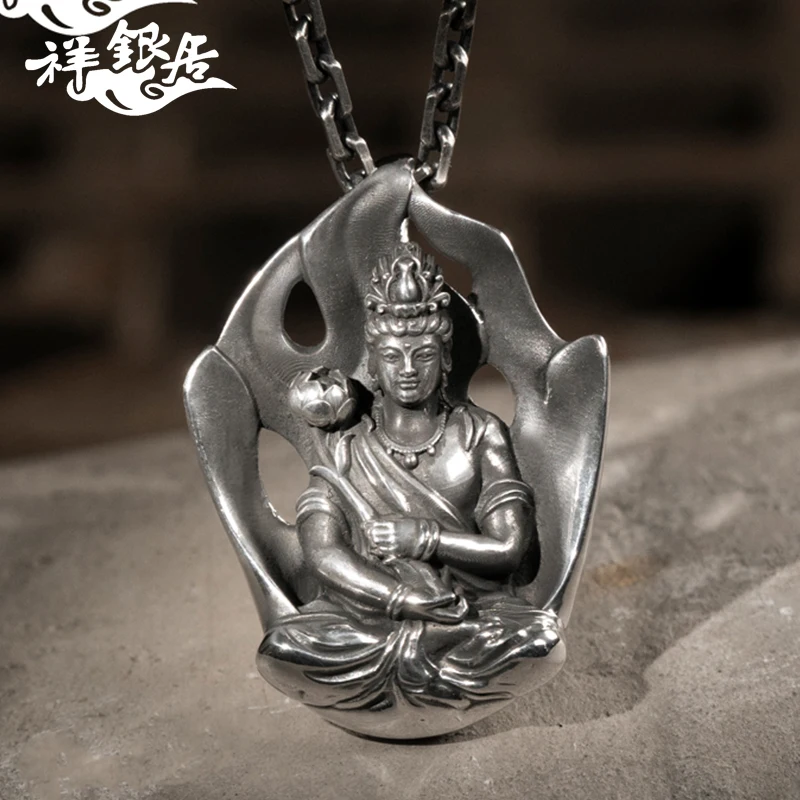 

★Xiangyinju 999 zuoyin eight Guardian pendants for men's twelve zodiac six character necklace of life Buddha Pendant