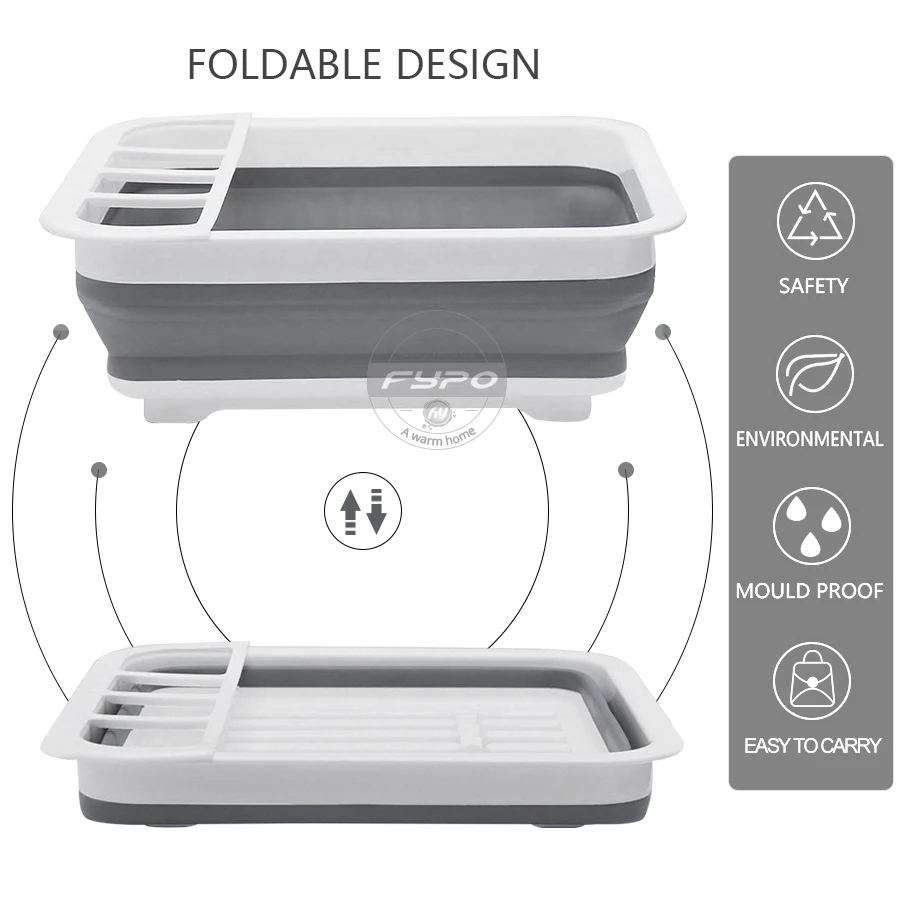 Складная Силиконовая стойка для хранения Fypo кухонная посуда органайзер посуды