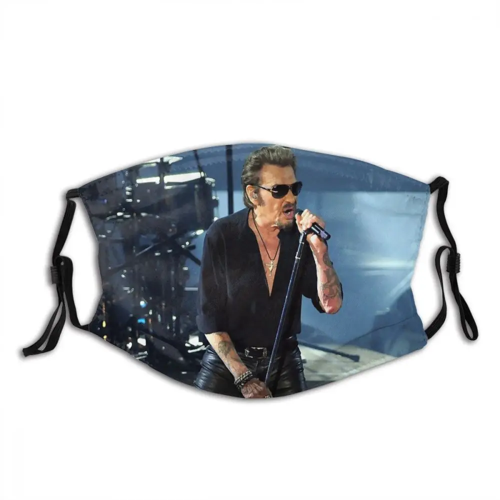 

Johnny Hallyday Men Pop Funny Reusable Mouth Face Mask with Filter Anti Wind Dust Proof Winter Protection Cover Muffle for Adult