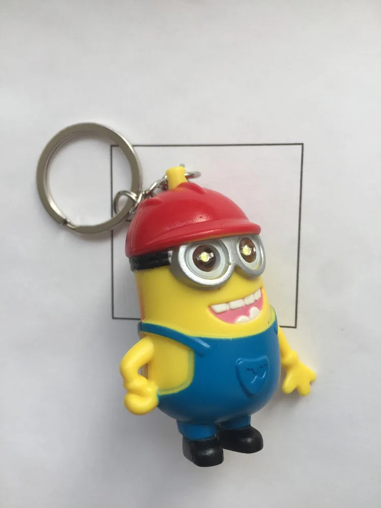 Новое поступление 3D светодиодный брелок для ключей talk minions absenteism Гадкий я звук брелки с светодиодный фонарик и звук