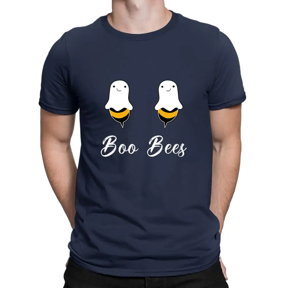 navy Boo Bees/костюм на Хеллоуин для пар забавные вечерние мужские футболки в винтажном стиле футболка из хлопка для родителей и детей высокого качества - Цвет: navy